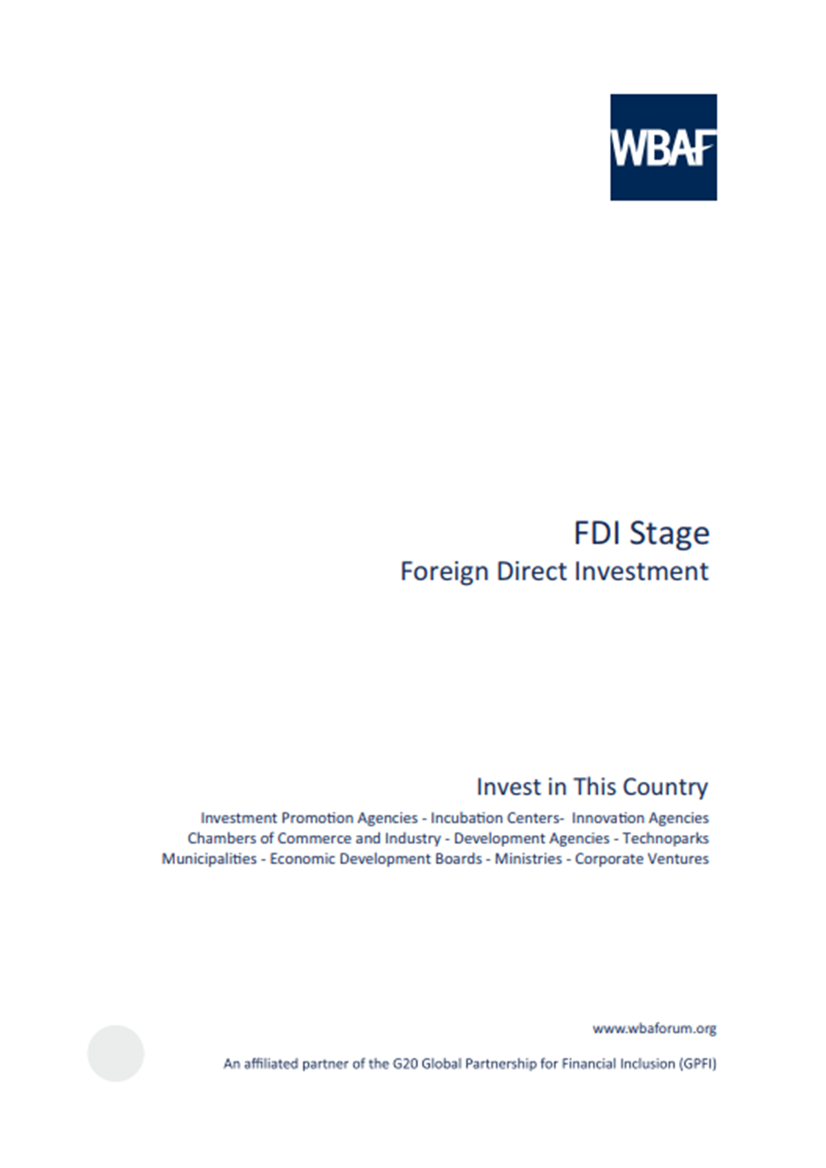 FDI Stage - Foreign Direct Investment